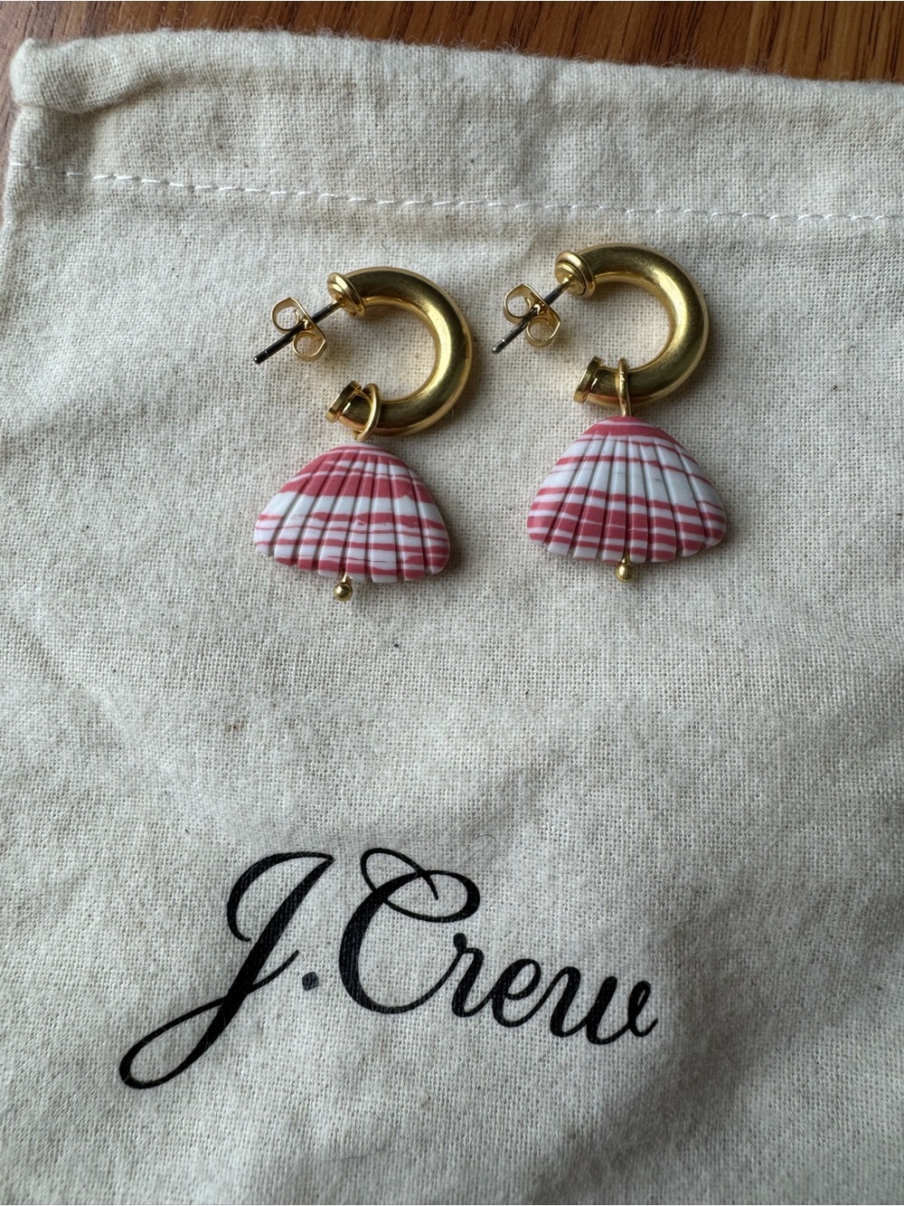 Madewell Gold Hoop Earrings with Shell Drops